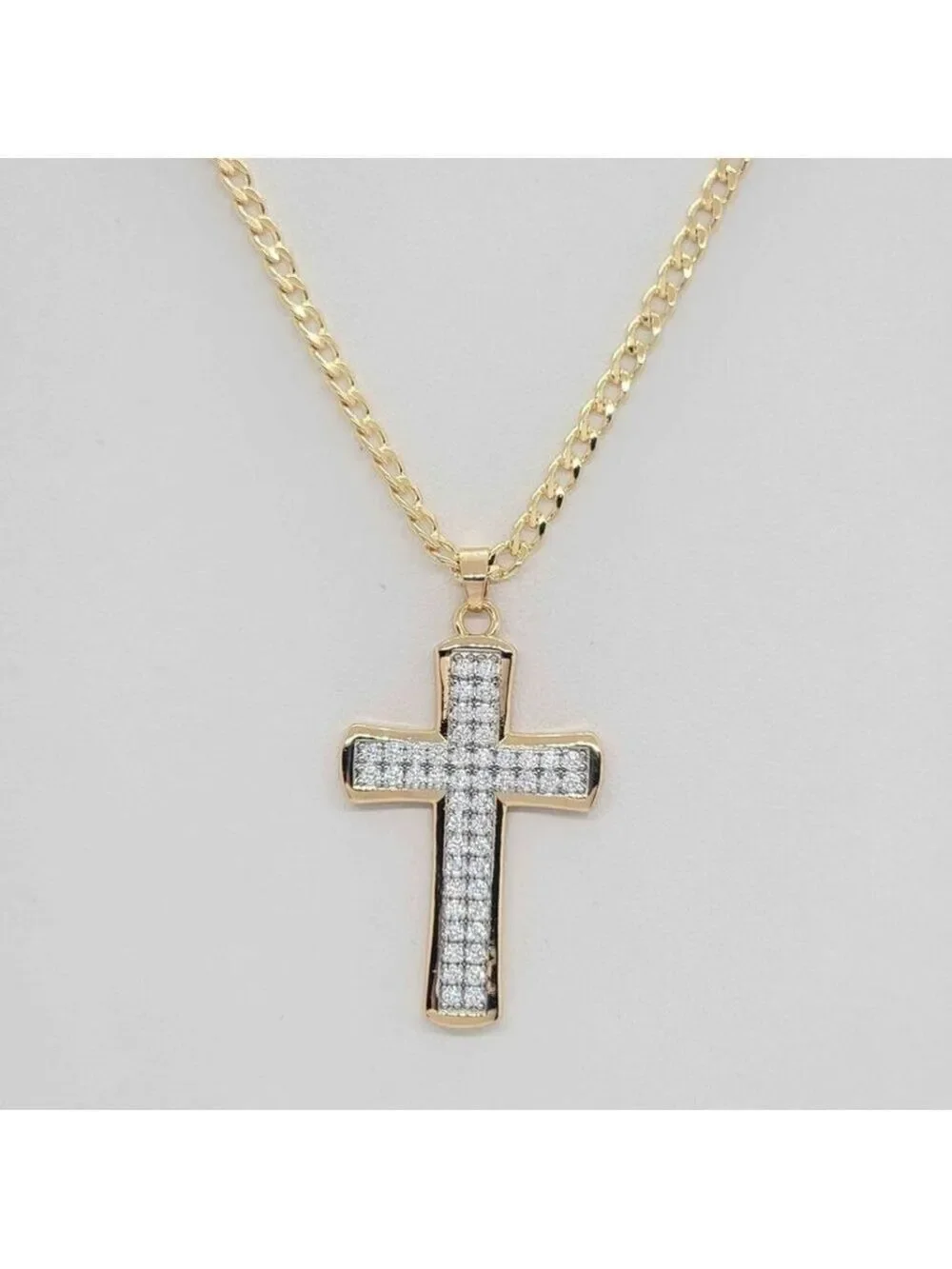 Brand New Brazilian 18k Gold Filled Cross Necklace